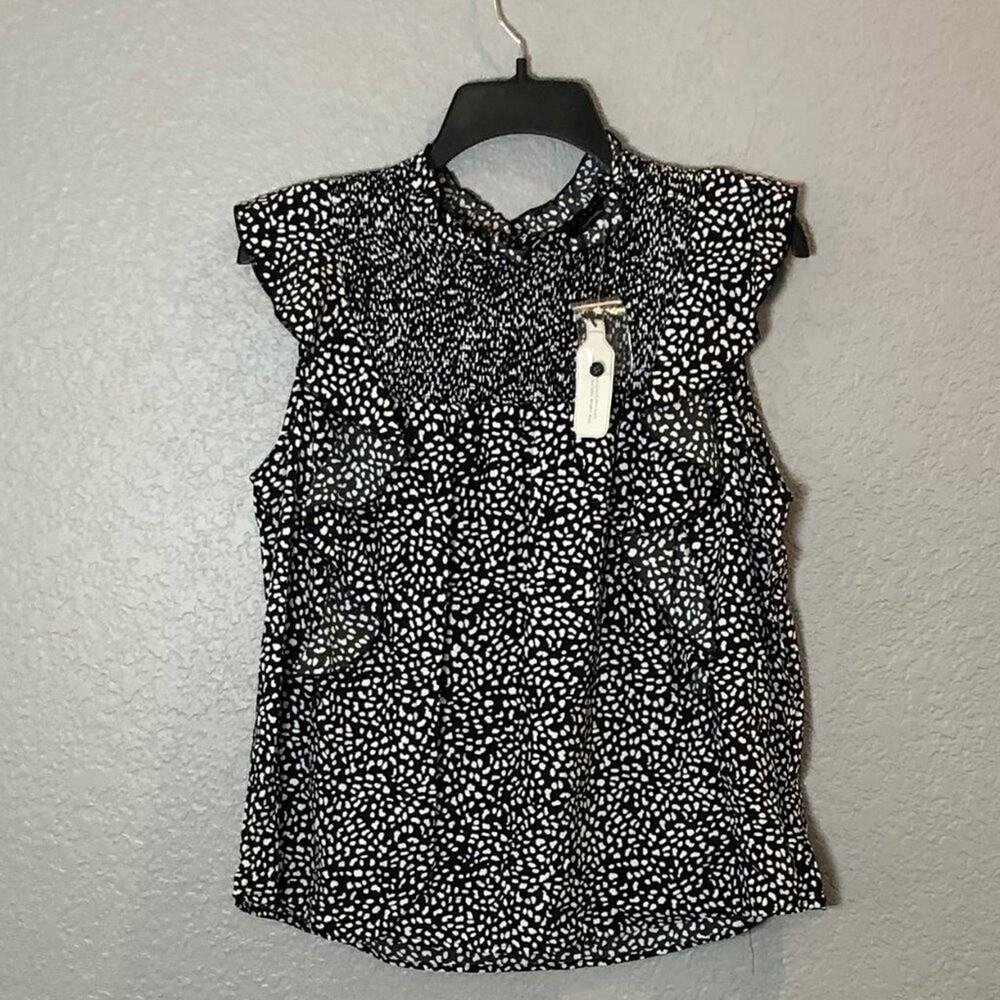 Sanctuary Ruffled Top Smocked Women's Size Large NEW